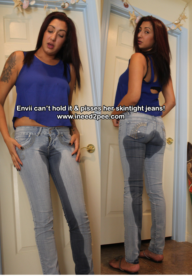 tight jeans pee wetting denim video